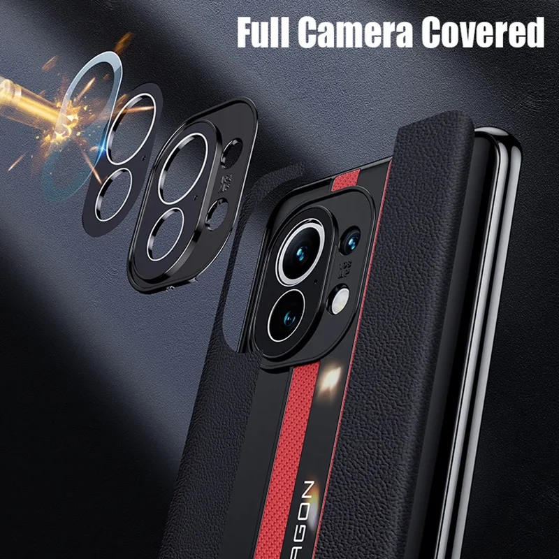 Fashion Sport Car Design Carbon Fiber Genuine Leather TPU Cover Case For Samsung XiaoMI 11 Ultra Pro Lite