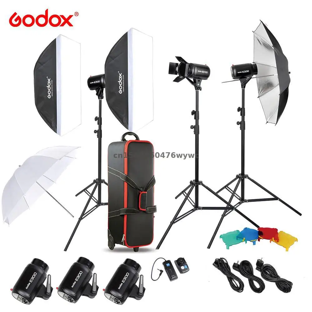 

Original Godox E300-D Photo Studio Speedlite Lighting Kit with 300W Studio Flash Strobe Light Stand Softbox Barn Door Trigger