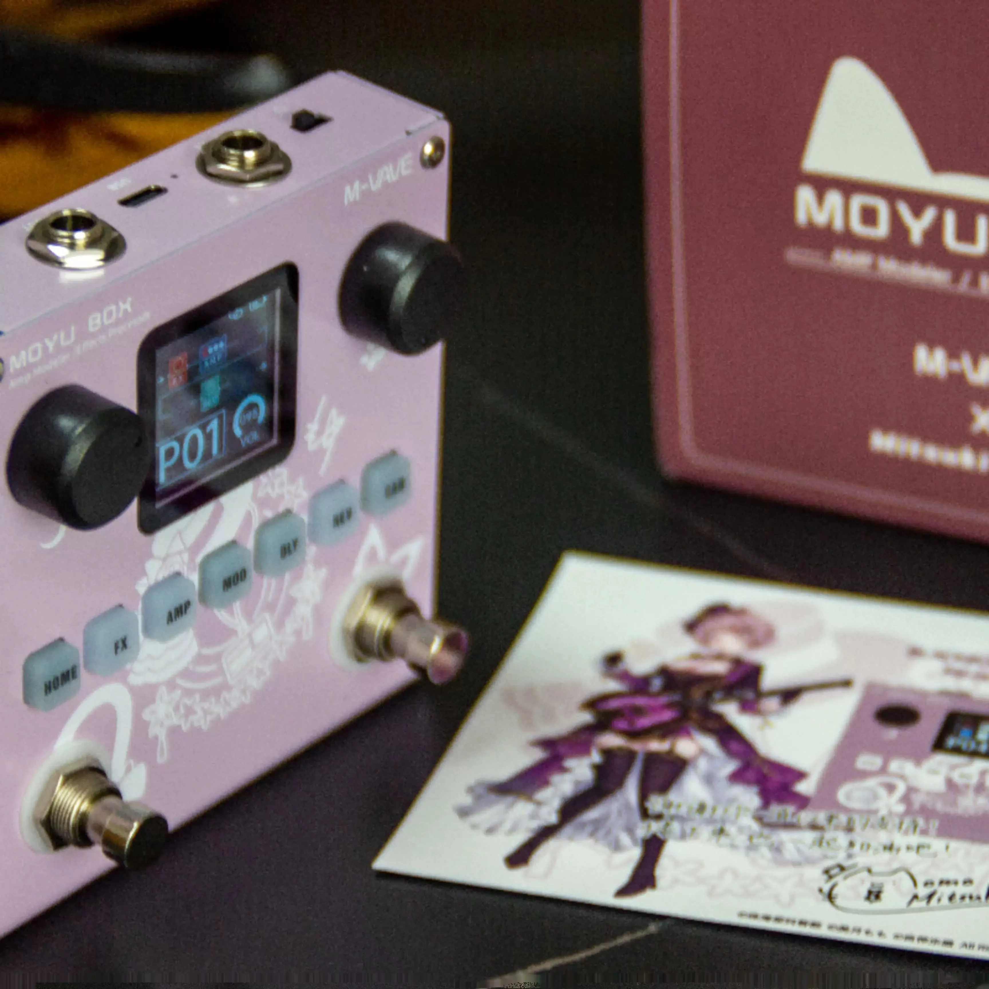Фото M-VAVE MOYUBOX ME2KI Mitsuki Momo Интегрированное устройство эффектов, портативное/коллаборация с ACG, гитарный педаль в стиле животных, подарок №3