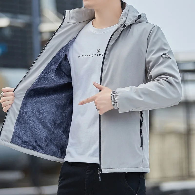 Removable Autumn Winter Men's Jacket 2024 New Trendy Brand Fleece Lined And Thickened Workwear