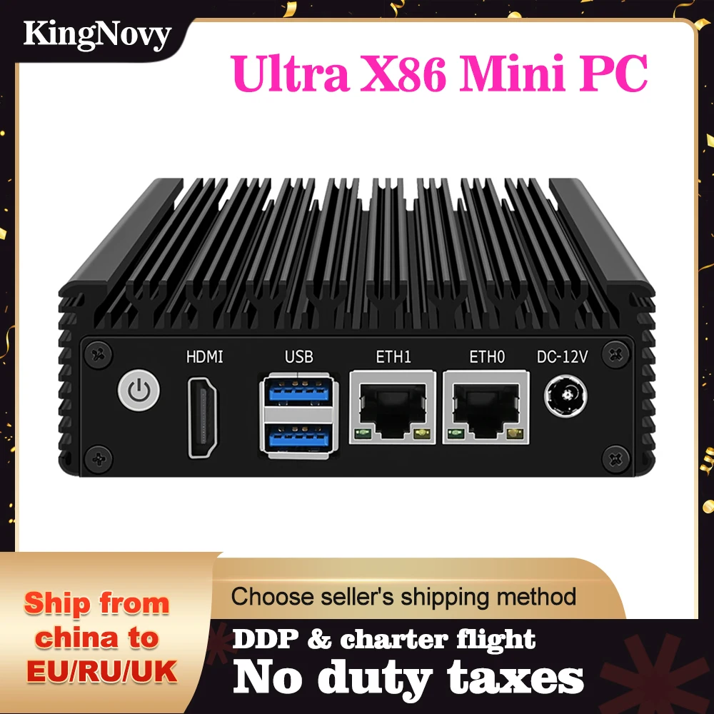 KingNovy 6W Ultra X86 Mini PC Pentium N3700 N3160 Quad Core Industrial Fanless Computer Pocket PC GPIO Dual Gigabit LAN 2xUSB3.0