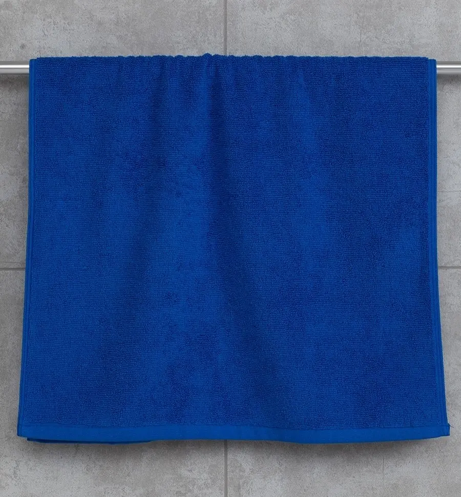 Терри Полотенце "Делюкс" (сандалия) 40 х 70 см домашнее хорошего качества, 100% хлопок, синего цвета, терри, впитывающее рукой.