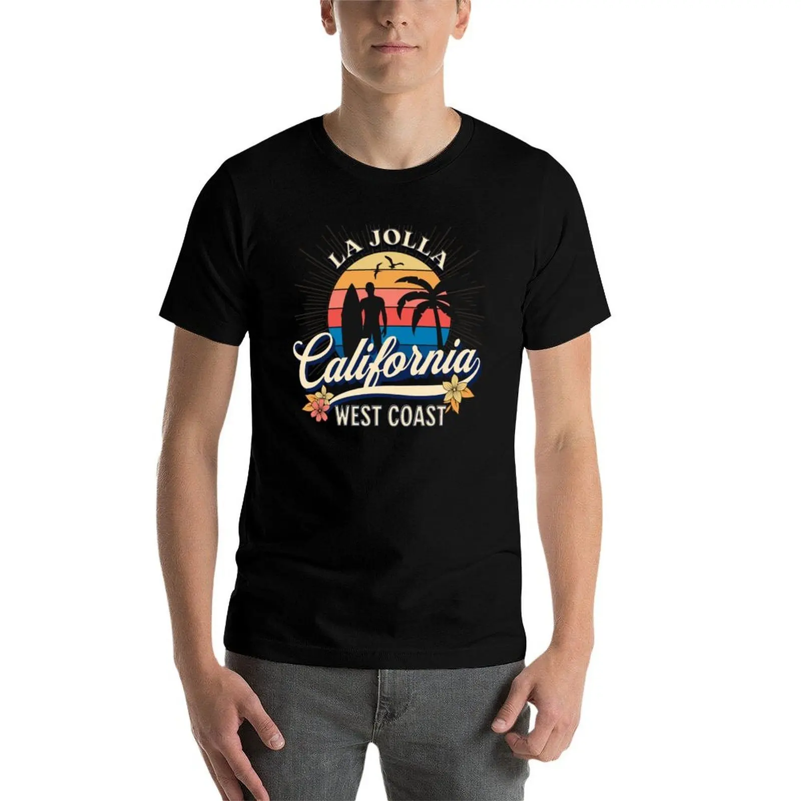 Фото Футболка для серфинга San Diego Surf Spots La Jolla California, футболка с коротким рукавом ко Дню независимости №4