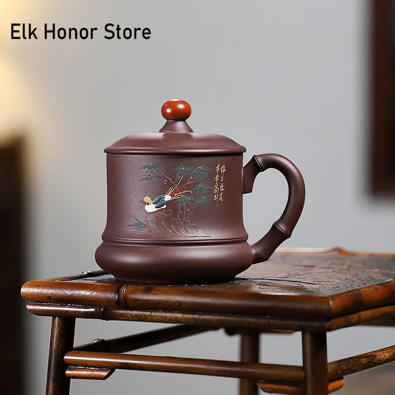 400 мл китайская исинская фиолетовая глиняная чайная кружка сырая руда пурпурная