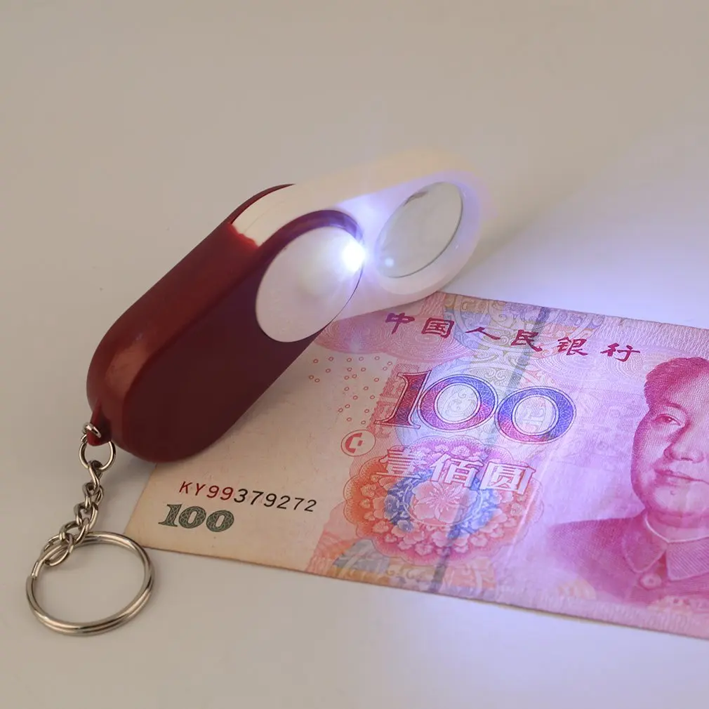 

Складная Карманная Лупа Jewllery, вращающаяся Лупа с брелоком, карманная светодиодсветодиодный Лупа с белсветильник светом 10X, лупа, увеличител...