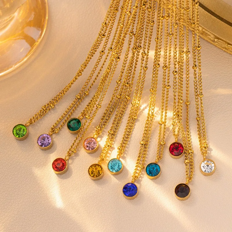 Популярное евроамериканское ожерелье с инкрустацией из цветного циркона для