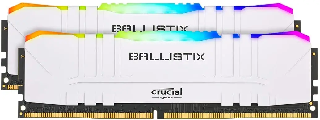 

Crucial Ballistix RGB 3200 MHz DDR4 DRAM Desktop Gaming Memory Kit 16GB (8GBx2) CL16 BL2K16G32C16U4WL (White)