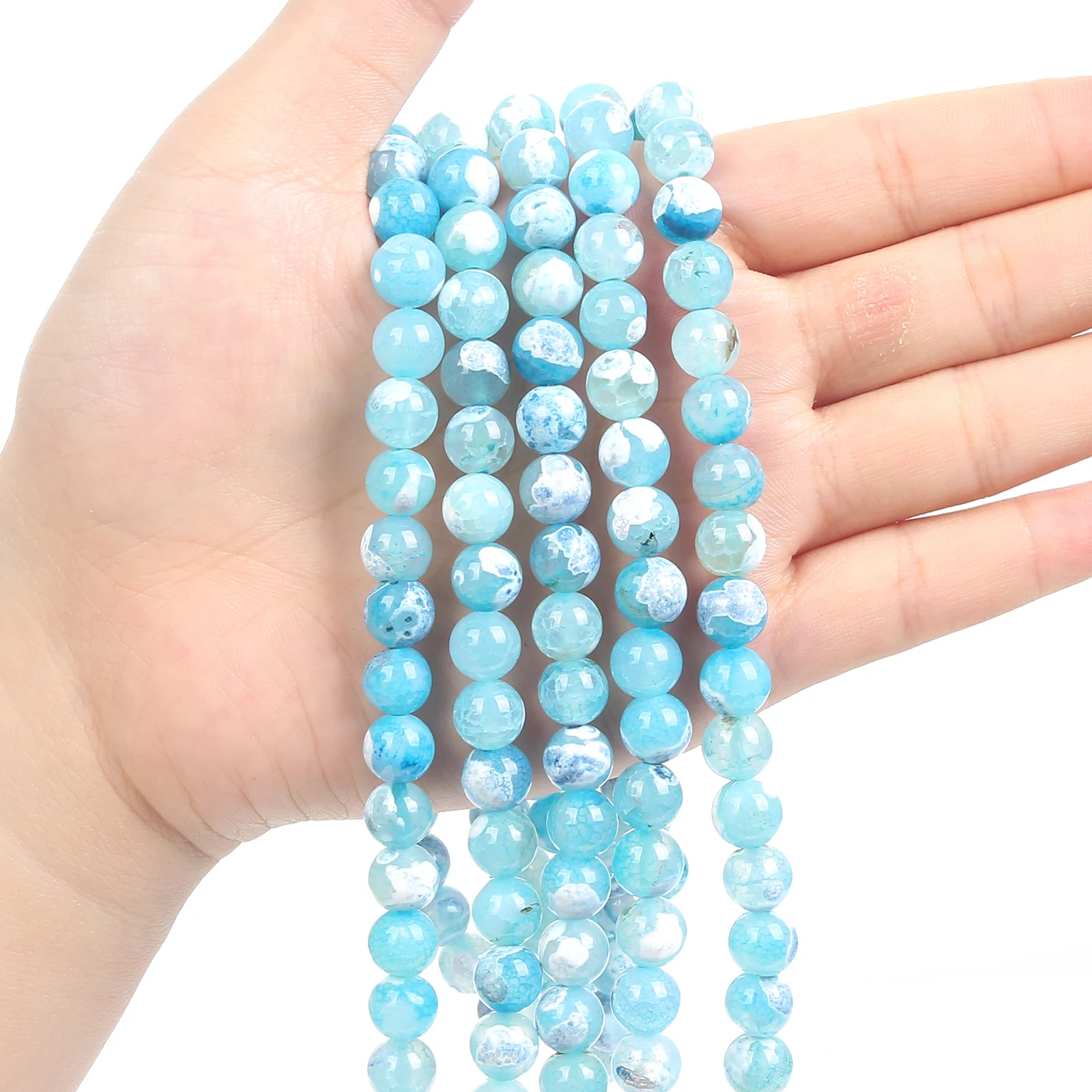 

35 стилей, натуральные бусины, синий огонь, вены дракона, агат, круглые свободные аксессуары для изготовления браслетов, ожерелий, ювелирных ...