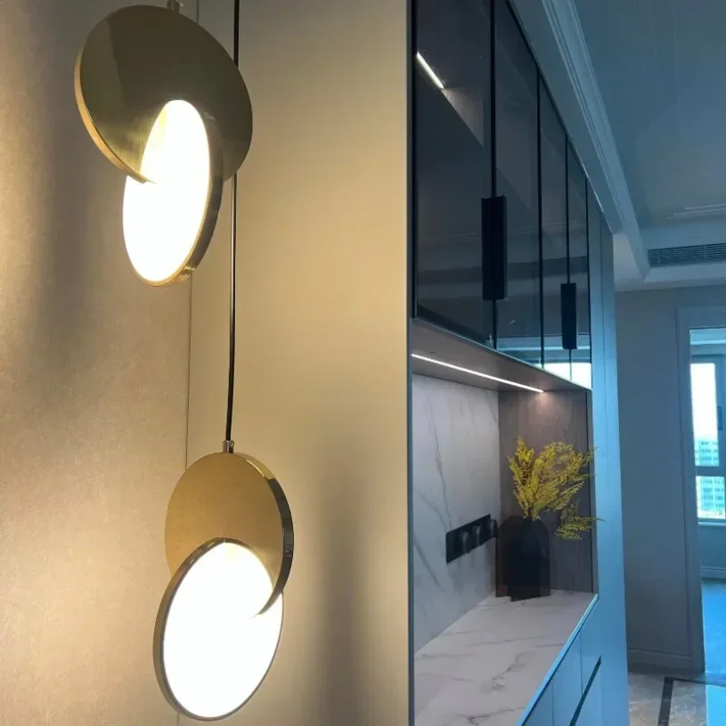 Зеркальные подвесные светильники для спальни прикроватная Подвесная лампа