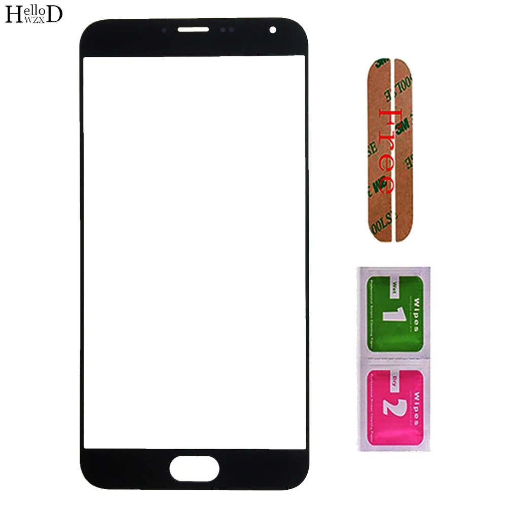 Мобильная передняя стеклянная панель для замены и ремонта внешнего экрана и ЖК-дисплея телефона Meizu MX5 с клеем OCA.