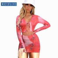 wayoflove two piece set tube top and mini skirts matching sets summer holiday beach outfits for women sexy club party dress sets