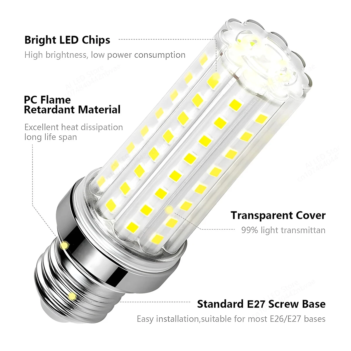 Фото E14 E27 12w 16w 20w 24w 40w Led Кукурузные лампы и 2835 / SMD Лампочки Домашние декоративные люстры 220v ЖК №2