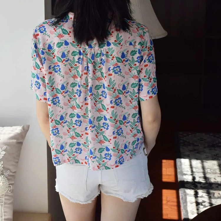 Женская рубашка Весна-лето 2020 новинка цветная с принтом масляной живописи