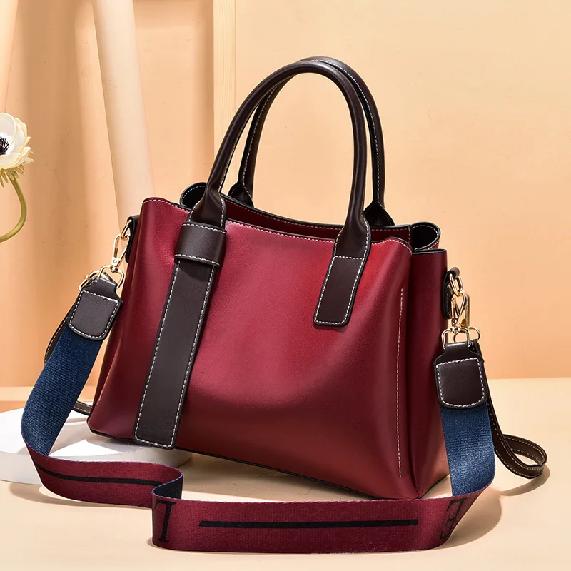 

Женская сумка высокого качества, новинка 2023, женская сумка из мягкой кожи в европейском и американском стиле, вместительная сумка через плечо