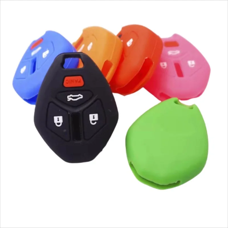 

Silicone Rubber Car Key Cover Case for Mitsubishi Lancer Evolution Remote Key Chain Cover 3+1 4 Buttons Key Holder Shell Fob