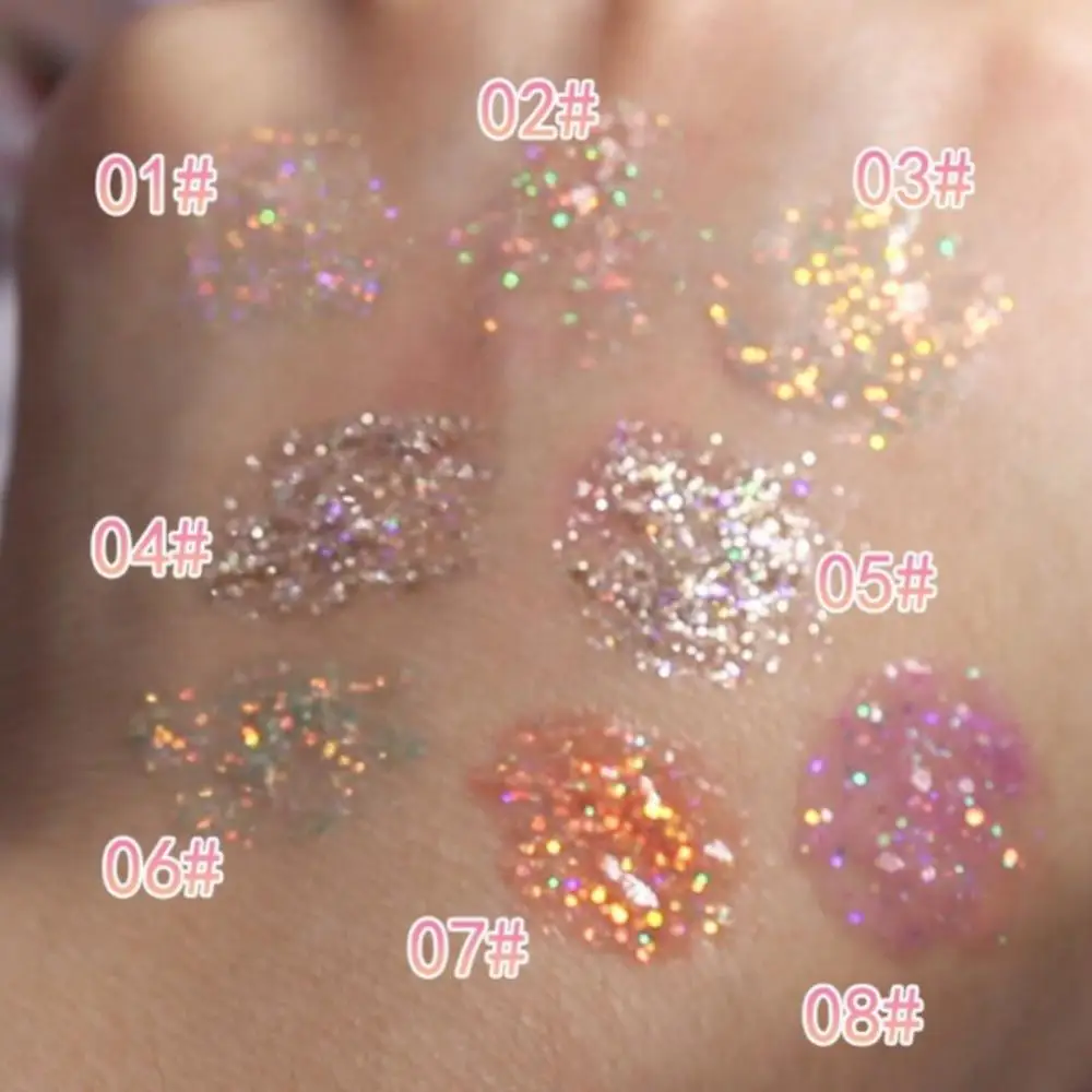 

8 Colors Glitter Liquid Eyeshadow Shimmer Shiny Sequins Eyeshadow Brighten Face Lying Silkworm Highlighter Sparkling Eyes