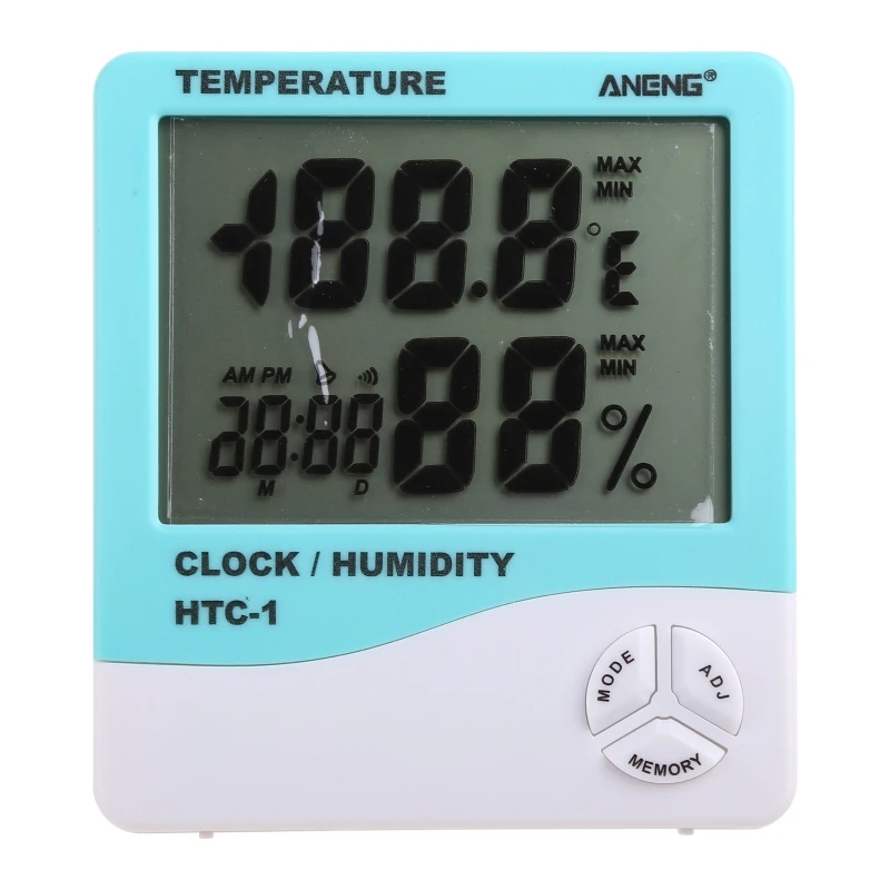 

Digital Thermometer Hygrometer Lcd Dual Temperature Alarm Clock Indoor Outdoor