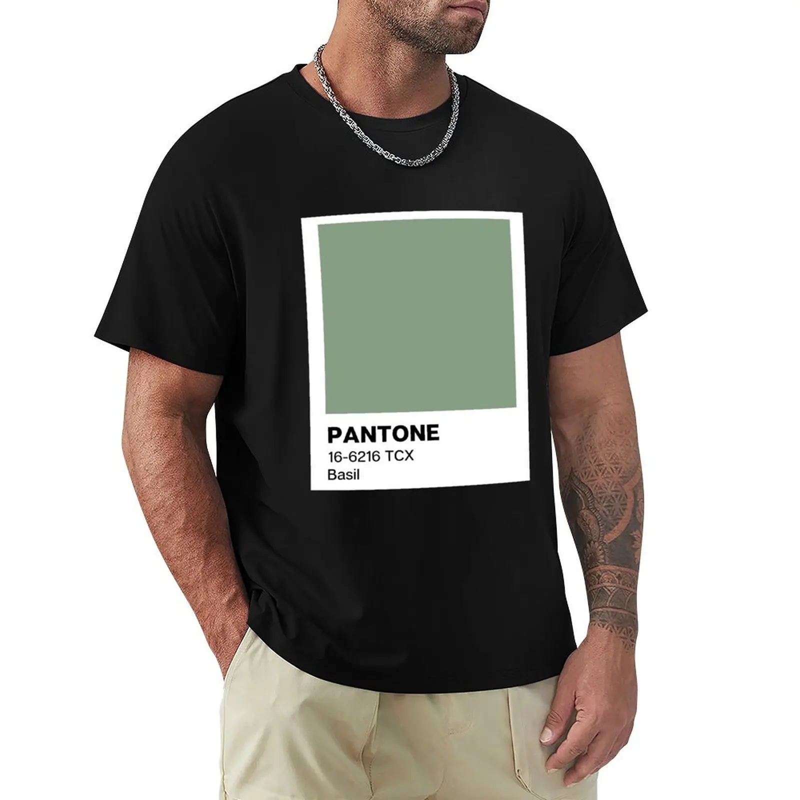 Футболка с базиликом Pantone летняя одежда индивидуальный дизайн мужские футболки