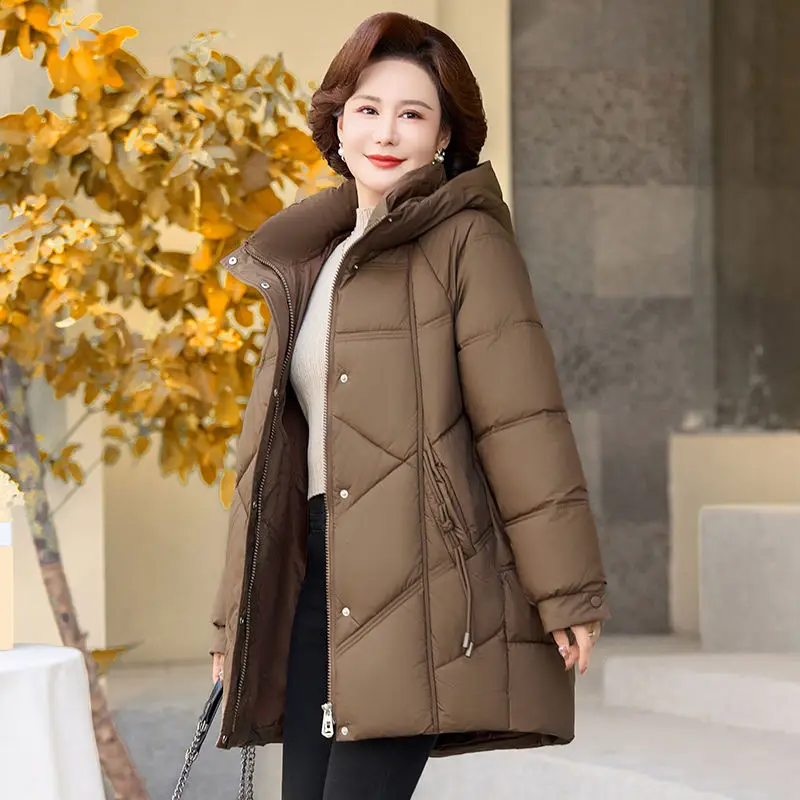 Женская куртка-парка свободное длинное пальто куртка с капюшоном и шерстяной