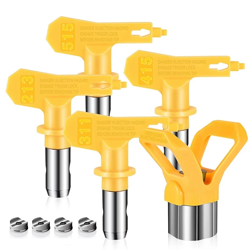 

5-Piece Airless Paint Sprayer Tip Guard Nozzle Seat Replacement For Airless Spray Paint Tip Nozzle(213 311 415 515)