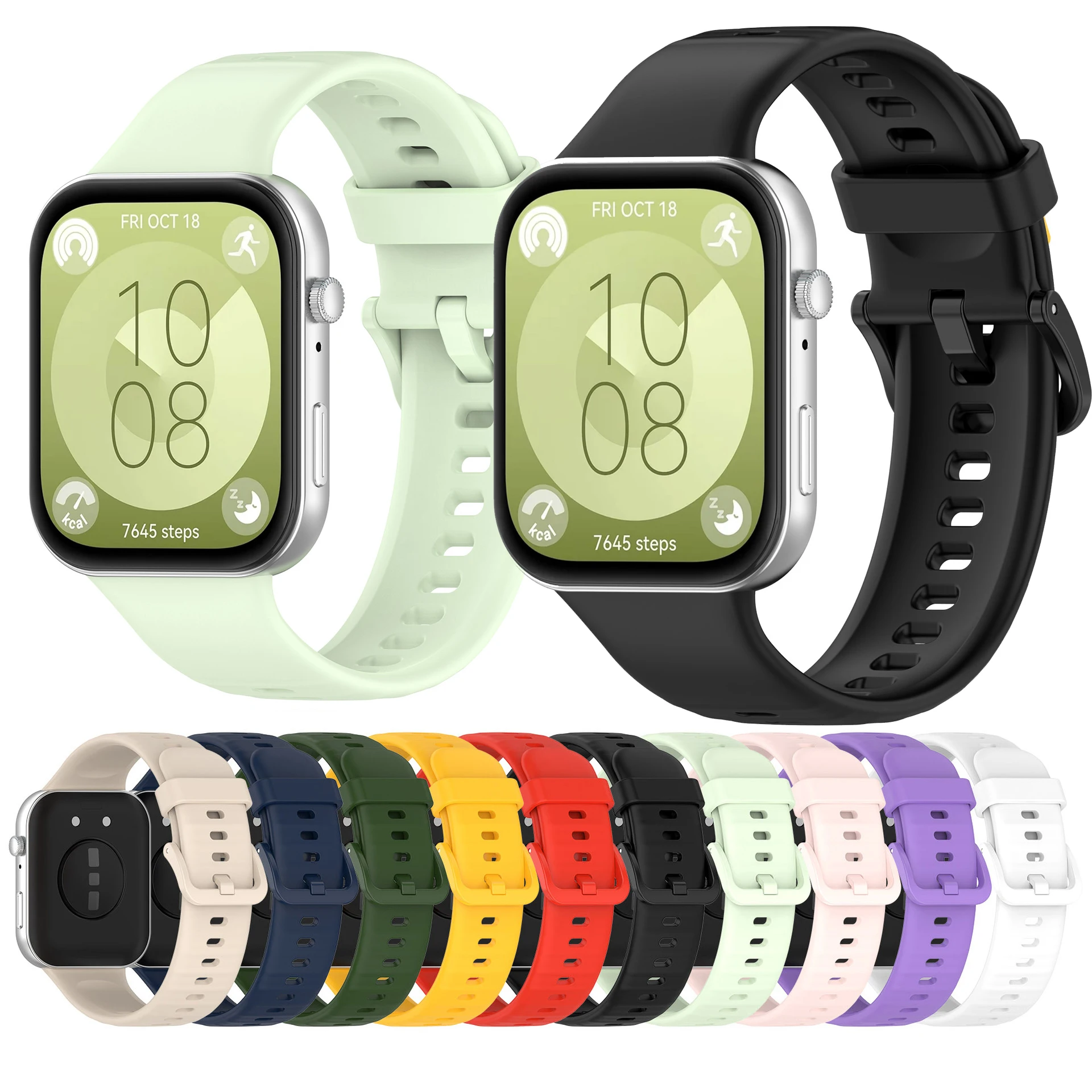 Ремешок силиконовый для смарт-часов Huawei Watch Fit3 Ширина 24 мм 10 ремешков