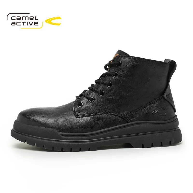 Camel Active New Autumn Winter Fashion Ankle Boots Comfortable Work Men PU Leather Shoes Outdoor Motorcycle DQ120183
