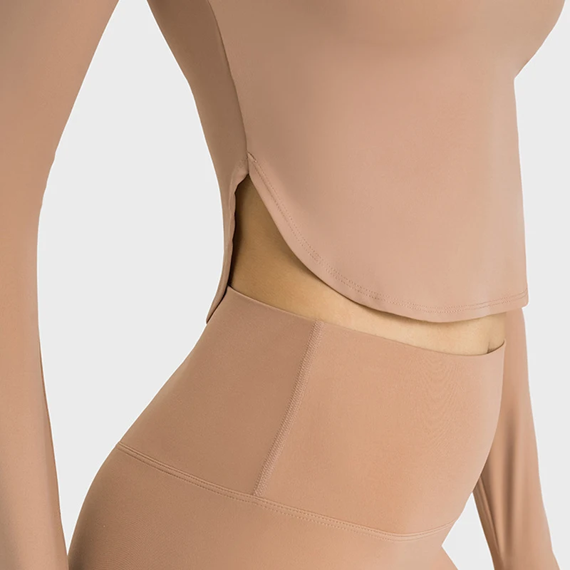 Wyplosz Solid Yoga Long Shirt Exercise Workout Running Fitness Quick Drying Sexy Items Gym Winter Curved Hem Ventilation Classic