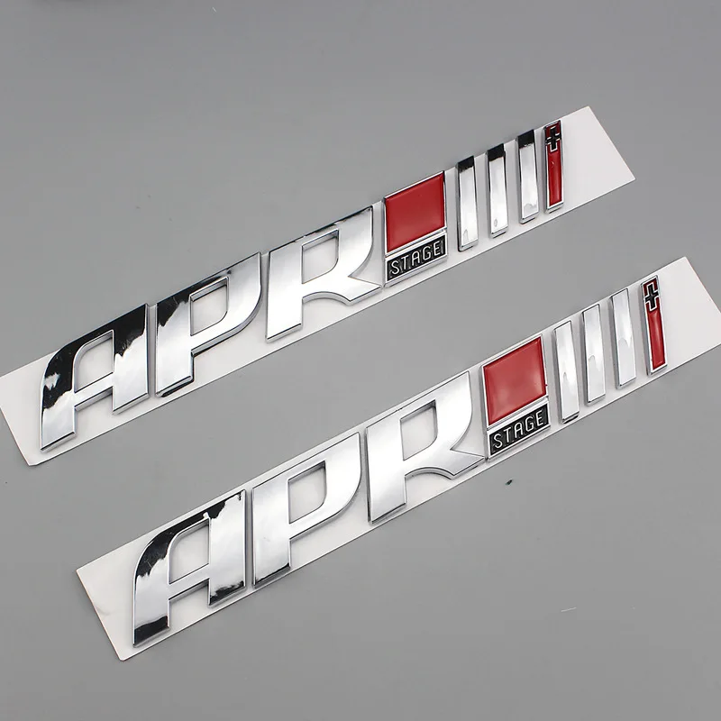

1X 3D ABS plastic Car APR Stage /// + Emblem Tail Side embelm Sticker Badge Decals For Golf Tiguan S3 S5 S6 TTS RS7 Auto styling