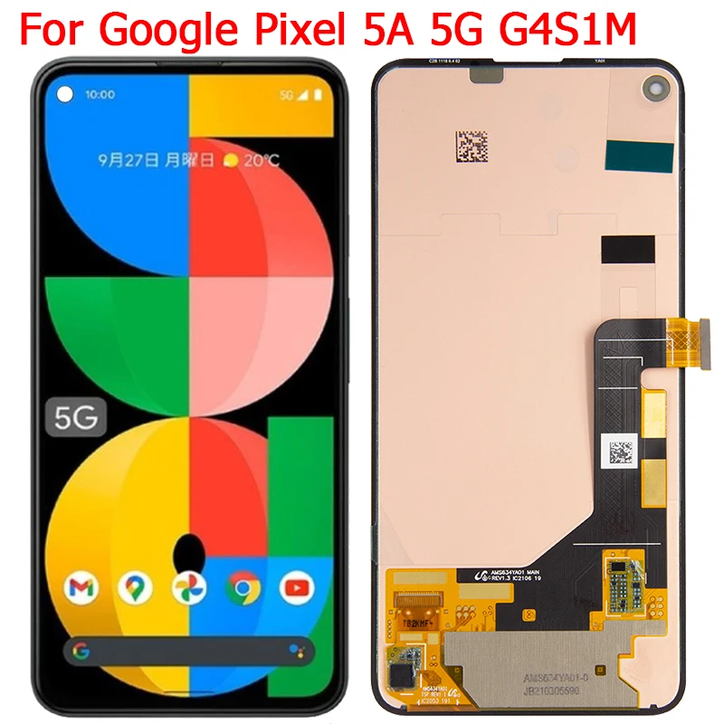 Original For Google Pixel 5A 5G Display LCD Screen With Frame 6.34" G1F8F G4S1M Touch Digitizer Panel Parts |