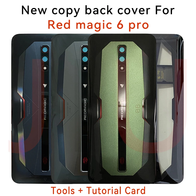 

6,8 "оригинальный новый для ZTE Nubia Red Magic 6 Pro задняя крышка батарейного отсека задний корпус со стеклянным объективом для камеры