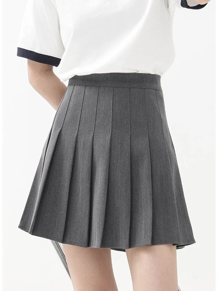 

Women's Fashion Solid Color Large Pleated Skirt A-Line Skirt Summer High Waist College Style Small Tall Slim Short Skirt Skirt