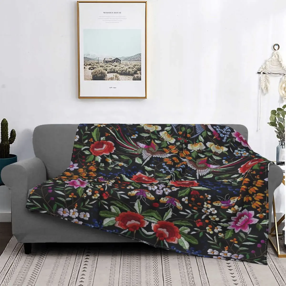 

Manta con motivo de mantón Flamenco español, colcha de cama a cuadros, edredones, 150 mantas a cuadros, colcha de Picnic