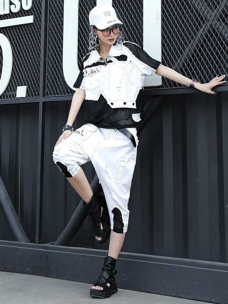 Весенне-летний персонализированный повседневный модный белый комплект пальто +