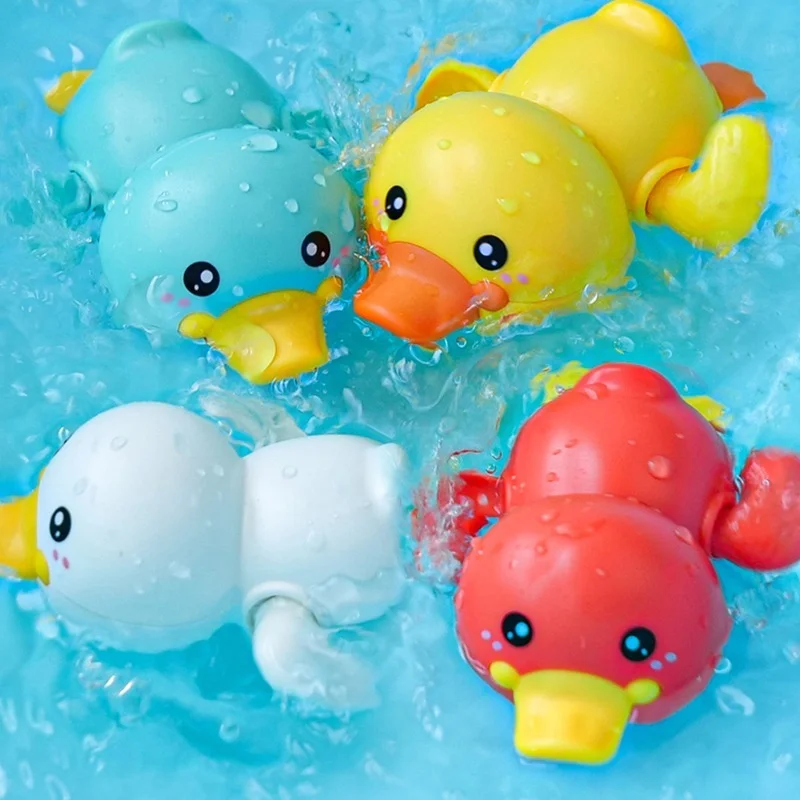 Summer Bathroom Bath Shower Baby Clockwork Swimming Children Play Water Cute Little Duck Bathing Bathtub Toys For Kid Gifts