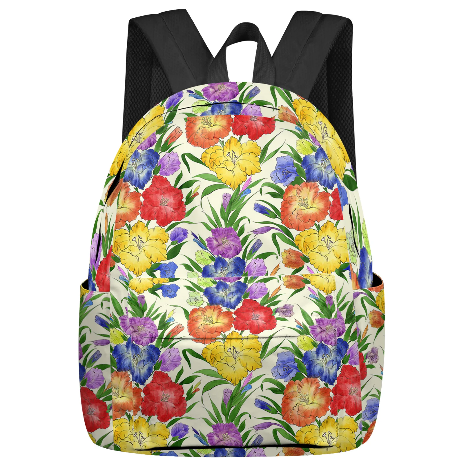 

Botanical Iris Flower Plant Feminina Backpacks Teenagers Student School Bags Laptop Backpack Men Women Female Travel Mochila