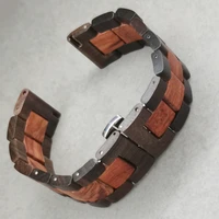 20mm 22mm watch bracelet for seiko samsung huawei iwc omega folding clasp retro wood watch strap for men women