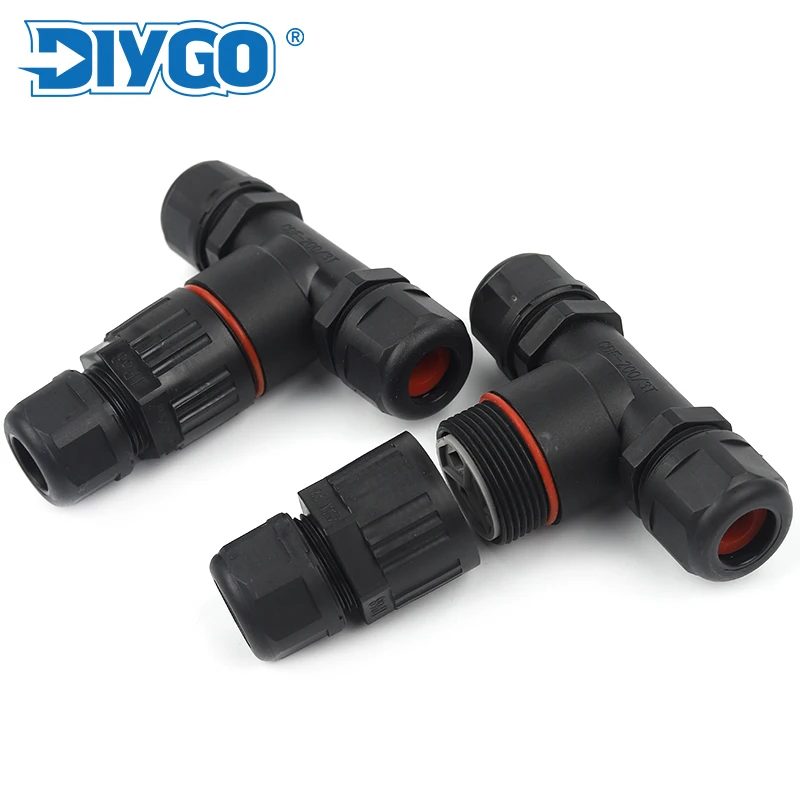 

IP68 T Shape Outdoor Waterproof Junction Box With 5 Pin Screw Terminal Quick Electrical Wire Cable Connector For 4-10mm DIY GO