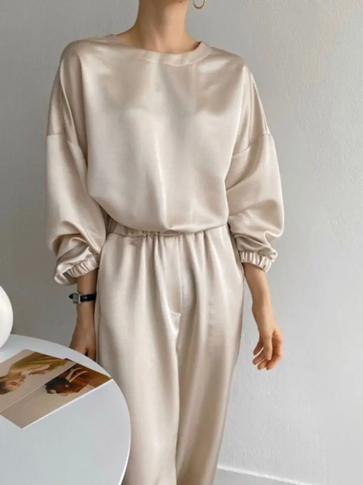 

Весенняя новинка, Женский Модный повседневный комплект из 2 предметов, топ с длинными рукавами и штаны, костюм, женские брюки, наряды