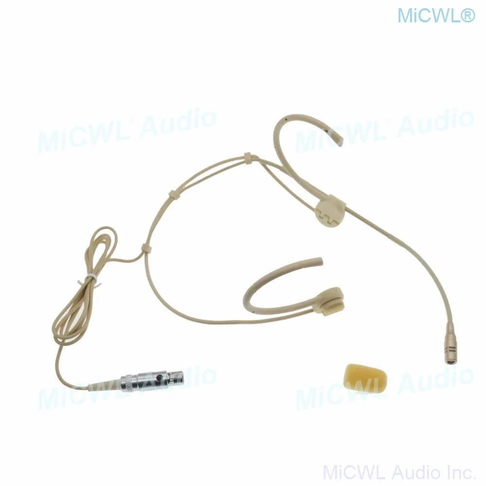 Фото Бежевый микрофон-гарнитура WBH54 Super Cardioid для беспроводных систем Shure QLX SLX PGX ULX TQG 4Pin, со складной рамкой №4