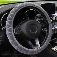 universal 37 39cm pink steering wheel cover soft warm plush steering wheel cover for winter car steering wheel interior parts