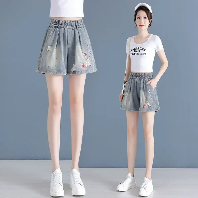 Женские джинсовые шорты jports винтажные женские короткие брюки с вышивкой низкая