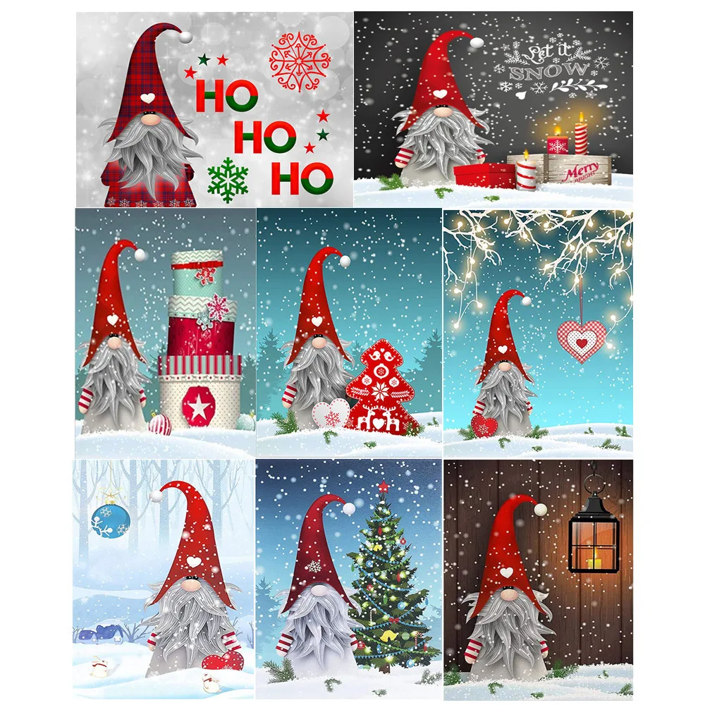 

5d бриллиантовый рисунок Рождество diy полностью Алмазная круглая Алмазная красная шляпа Санта-Клаус Снеговик Рождественская Елка декоративная живопись