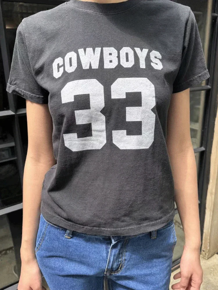 Футболка женская с круглым вырезом х/б в винтажном стиле