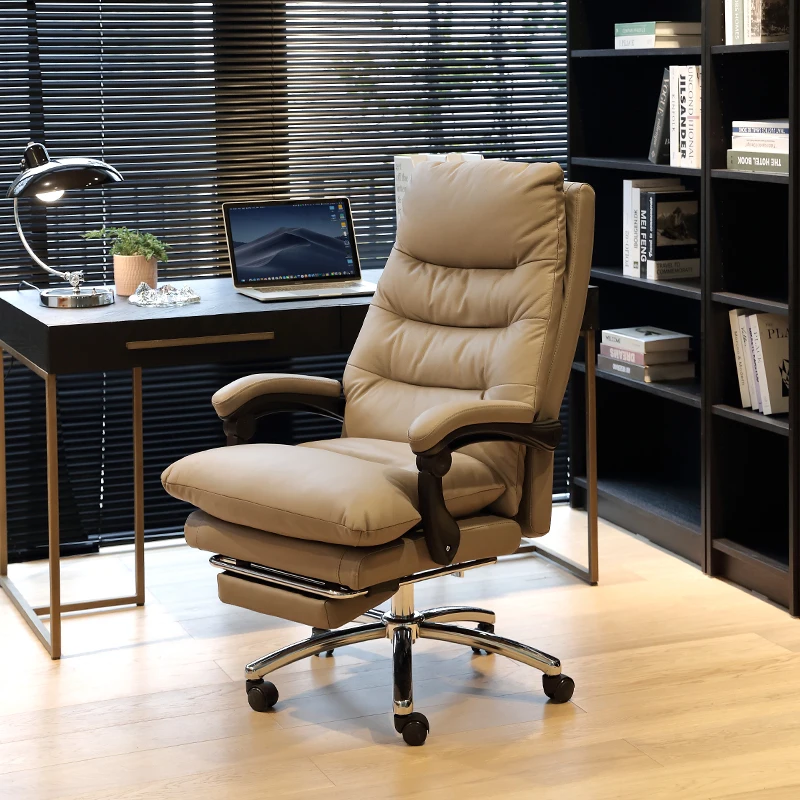 

Black Nordic Lounge Office Chair Lumbar Support Office Office Chair With Footrest Ergonomic Caster Wheels Swivel Silla Furniture