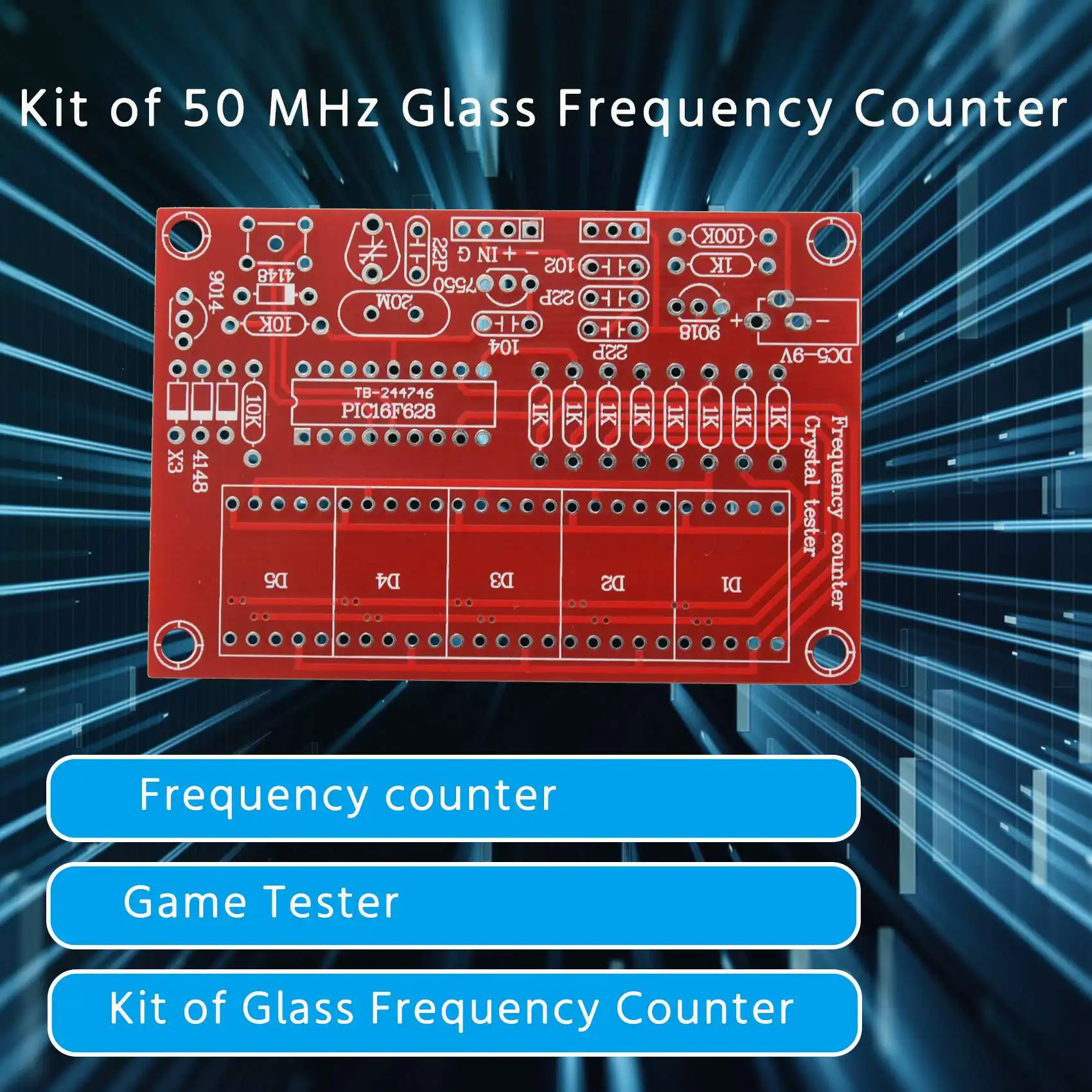 50 МГц кварцевый осциллятор частота тестеры счетчика DIY Kit 5 разрешение цифровой