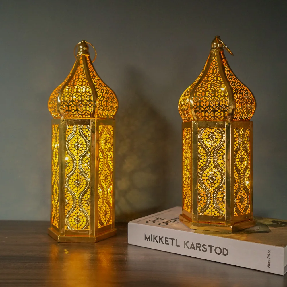 

Metal LED Castle Light 2023 Eid Mubarak Night Lights for Home Islam Muslim Party Ornaments Ramadan Kareem Eid Al-Fitr Decoration
