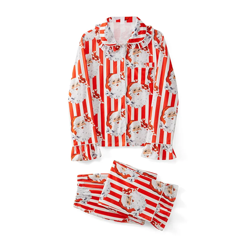 Combhasaki Рождественские семейные пижамы одинаковый комплект в полоску рубашка с