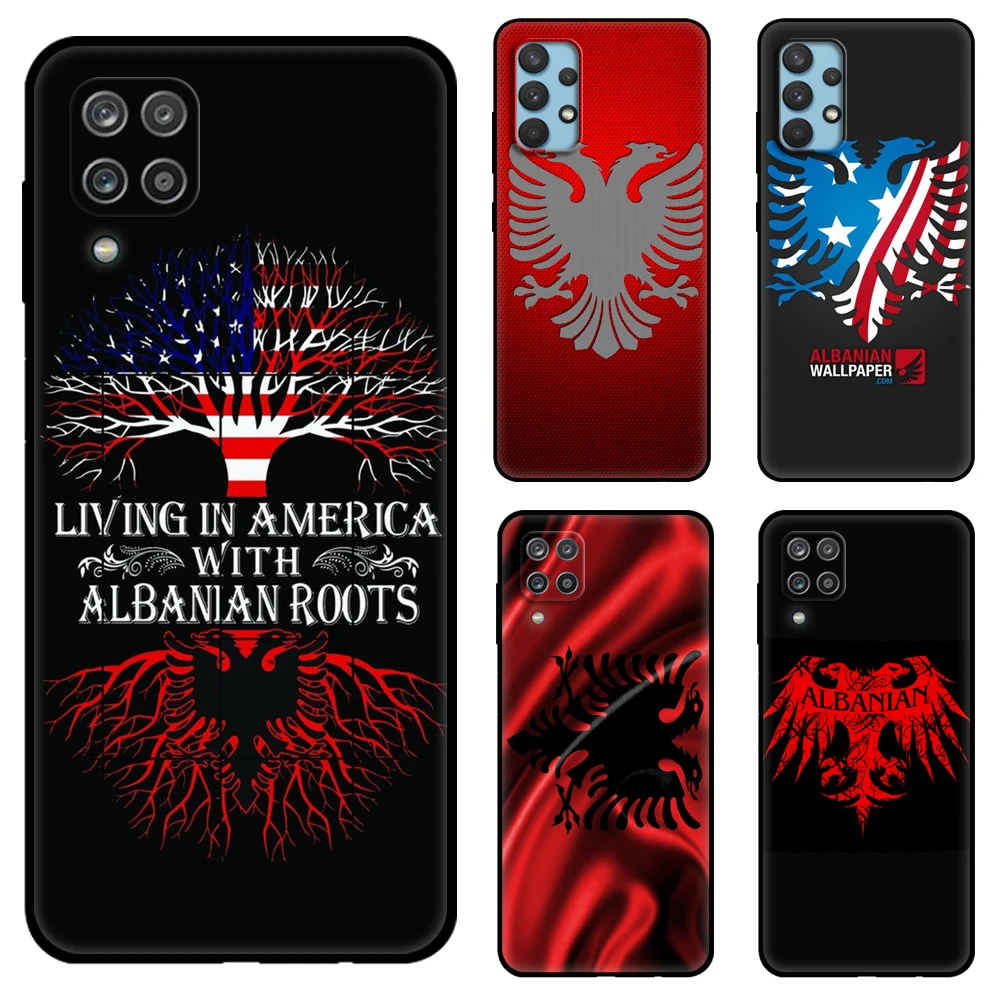 

Albania Flag Black tpu Case For Samsung galaxy M53 M13 M62 A12 A22 A22S A32 A42 A52 A52S A72 4g 5g A20S