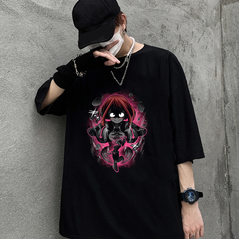 

My Hero Academia Anime T-shirt 2022 Fashion Men Clothing Short Sleeves Te Cool Top Unisex Teen Hero Ochako Uraraka Anime T-shirt
