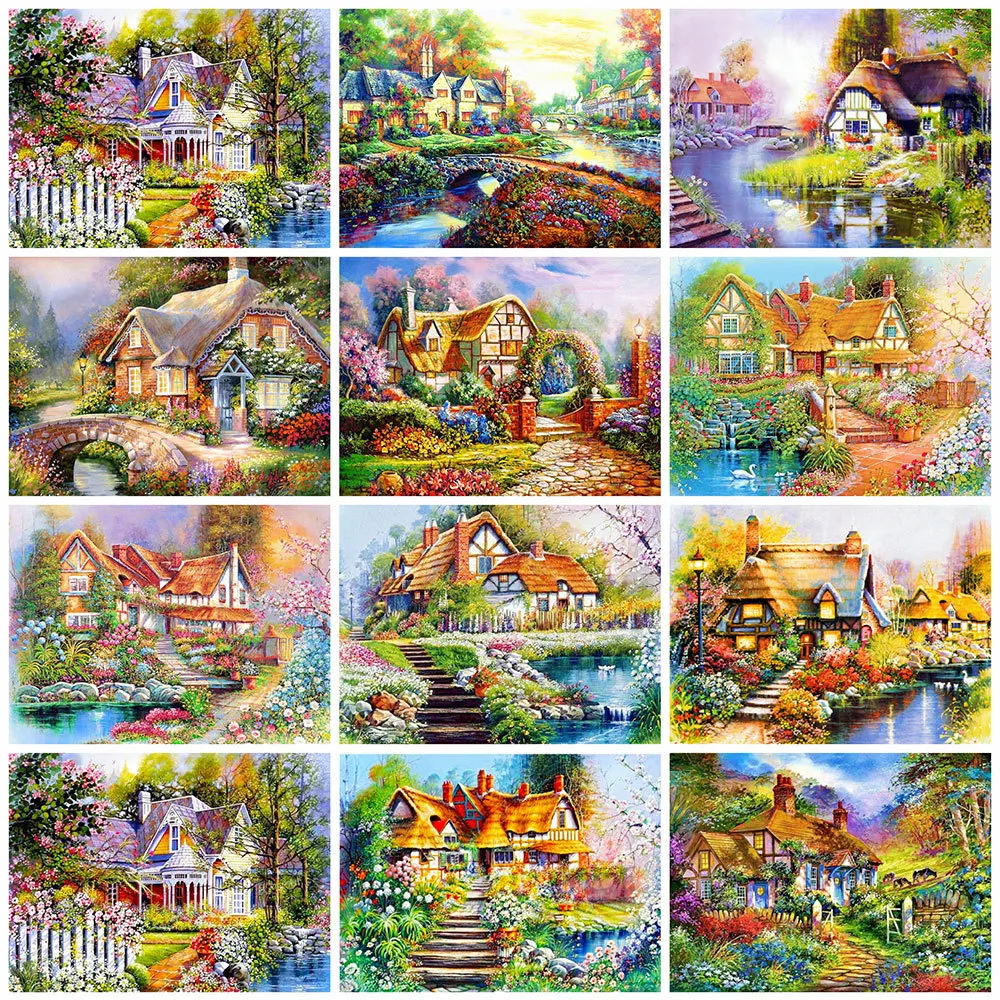 

MomoArt Алмазная мозаика дом подарок ручной работы Алмазная вышивка пейзаж полная площадь картина стразами рукоделие Алмазная живопись цветы ...